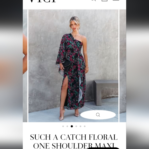 Vici One Shoulder Formal Floral Dress - Picture 1 of 4